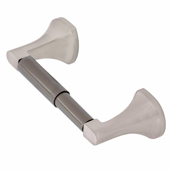 Wall Mount Toilet Paper Holder Double Post Brushed Satin Nickel Finish - Picture 1 of 2